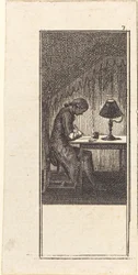 Ung man skriver av Lamplight