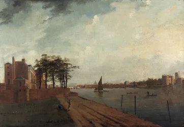 "Lambeth Palace från Millbank", 1808