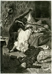 Illustration till "Morden på Rue Morgue" av Edgar Allan Poe