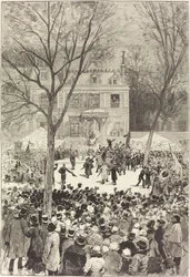 Populär demonstration den 27 februari för att fira Victor Hugos 80:e år, 1881.