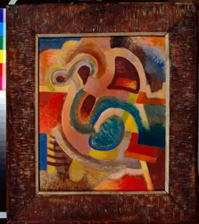 "Abstract Composition No 8" (Abstract Composition No 8) Målning av Vladimir Davidovich Baranov-Rossine (Baranov Rossine) (1888-1942) 1913 Dim 64x50 cm Privat samling