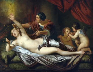 Danae par Mytens (Mijtens), Daniel, den yngre (1644-1688). Olja på duk, storlek: 143x183,5, 1600-talets andra hälft, Privat samling