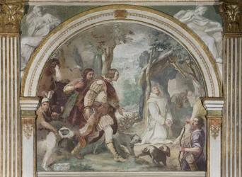 Saint Hugh möte med Roger av Kalabrien, 1629