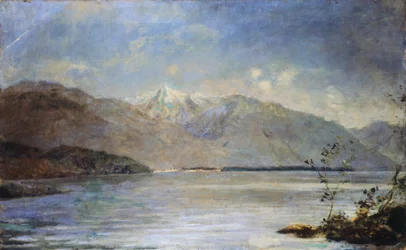Ascona med utsikt över öarna Saint-Leger, av Daniele Ranzoni
