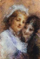 Vercesi sisters av Daniele Ranzoni (1843-1889)