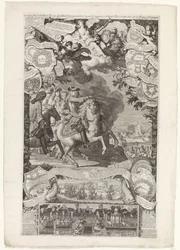 Allierad seger över fransmännen och spanjorerna, 1702 Erövringar av hennes höga allierade vann mot Vranckrijck och Spanien år 1702 / Conquestes des hauts Alliez remportée sur la France et L