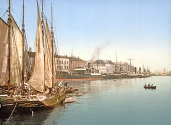 Utsikt över Havnegade, Köpenhamn, pub. 1900