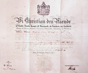 Patent undertecknat av Christian IX av Danmark som utnämnde William Keswick till dansk konsul i Hong Kong, Kina, 1880