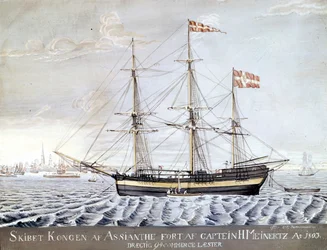 Slership "" Konigin of Asian"" 1803. Helsingörs sjöfartsmuseum, Danmark