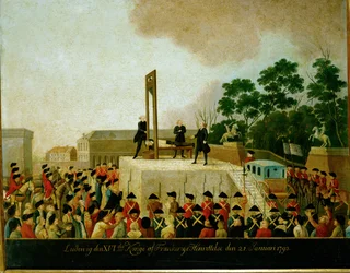 Avrättningen av kung Ludvig XVI ... (olja på trä)