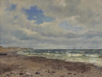 En strand med sanddyner. Jyllands västkust