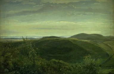 Jyllands kust sett från Mølleknap Hills på Fyn. Studie