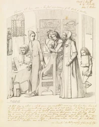 Dante ritar en ängel på första årsdagen av Beatrices död, 1848-9