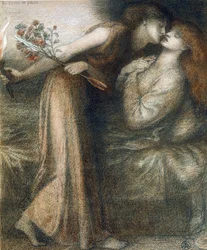 Dantes dröm på Beatrices dödsdag (Io sono i tempo) - Dessin de Dante Gabriel Rossetti (1828-1882)