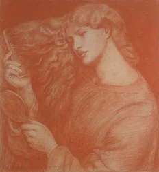 Lady Lilith (röd krita på papper)