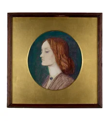 Porträtt av Elizabeth Siddal vänd åt vänster