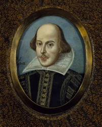 Porträtt av William Shakespeare (1564-1616) av Rossetti, Dante Gabriel (1828-1882), ca 1865 - Akvarell på kartong - Folger Shakespeare Library