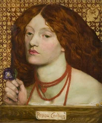 Hearts Queen (Queen of Hearts) (Reine de coeur) - Dante Gabriel Rossetti (1828-1882). Olja på duk