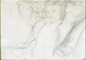 Studie av en sittande dam, 1860 (grafit på papper)