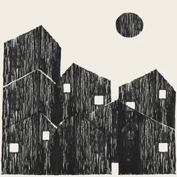 Abstrakt stadsbild med hus