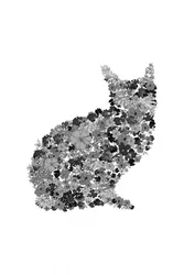 Blommig katt-silhuett