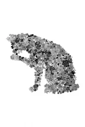 Blommig katt-silhuett