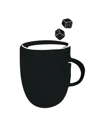 Söt svart kaffemugg