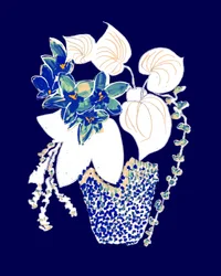 Färgglada blommor i krukor