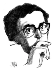 Adriano Romualdi (digital teckning med färgpennor)