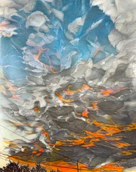Fire in the Sky, 2023 (blyerts på papper)