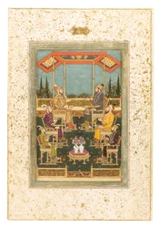 En samling prinsar, ca 1710 (täckande akvarell och guld på papper, monterad som en sida i albumet)
