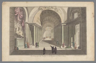 Utsikt över vestibulen och trappan till Peterskyrkan i Rom Vestibule de St. Pierre a Rome / Vue Perspective du Vestibule, et de l