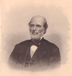Porträtt av den amerikanske politikern George T Cobb (1813-1870), gravyr av FE Jones från ladies Repository, USA, cirka 1870