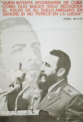Affisch med Fidel Castro