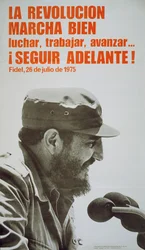 Affisch med Fidel Castro