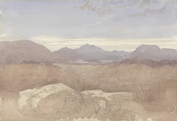 A Mountainous View, North Wales, ca 1818 (w/c & grafit på papper)