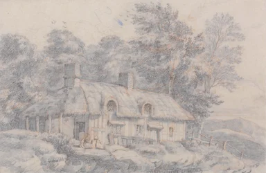 Stuga i Herefordshire, ca 1820 (grafit på papper)
