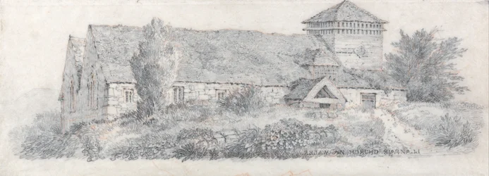 Llanfair Church, North Wales för A Treatise on Landscape Painting and Effect in Water Colours