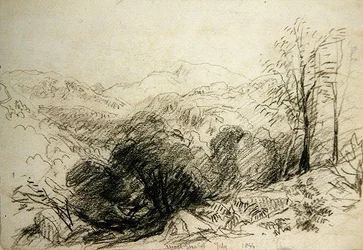 Moel Siabod (krita på papper)
