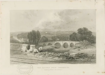 Penkridge Town - Railway and Bull Bridge: stålgravyr, nd [c 1839]