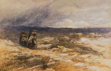 The Peat Gatherers nära Bettws-Y-Coed, North Wales (akvarell)