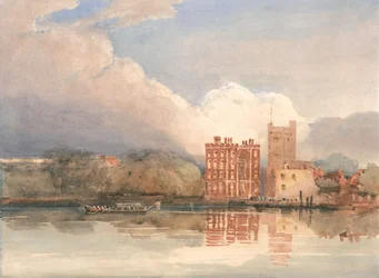 Utsikt över Lambeth Palace vid Themsen