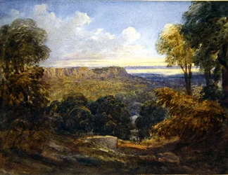 Utsikt över Bristol Channel, ca 1828 (akvarell på papper)