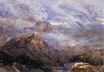 Welsh Sketch - Burning Bracken (akvarell på papper)