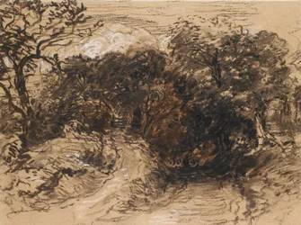 En ihålig körfält nära Harborne, Derbyshire, 1800-talet