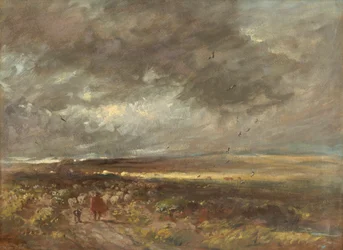 Hedlandskap: herde och får, ca 1810.