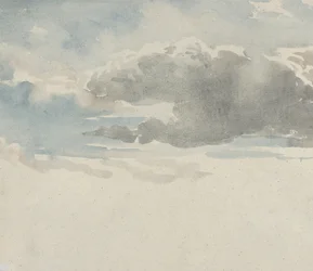 Study of Clouds recto, Study of an Elder Bush by a Fence tergo, 1820-45.