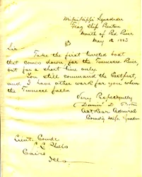 Letter from David D. Porter, U. S. S. Benton, mouth of Red River, to Seth Ledyard Phelps, Cairo, Illinois, May 12, 1863