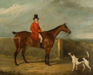 John Hall Kent i jaktdräkt sittande på en häst, 1825