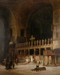Interiör av Markusplatsen, Venedig, 1869.